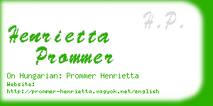 henrietta prommer business card